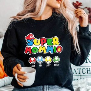 Funny Gamer Custom Super Mommio Birthday Gift T-Shirt