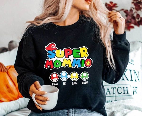 Funny Gamer Custom Super Mommio Birthday Gift T-Shirt