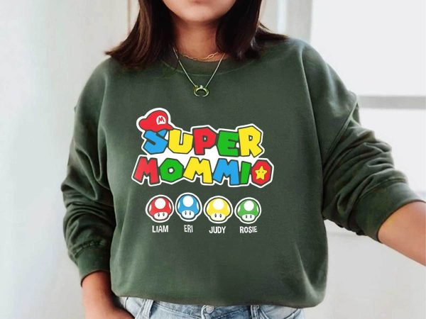 Funny Gamer Custom Super Mommio Birthday Gift T-Shirt