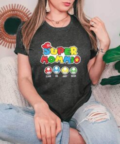 Funny Gamer Custom Super Mommio Birthday Gift T Shirt 4