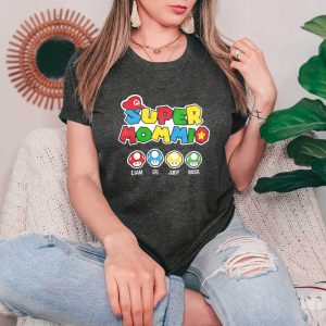 Funny Gamer Custom Super Mommio Birthday Gift T Shirt 4