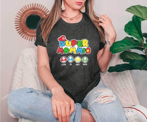 Funny Gamer Custom Super Mommio Birthday Gift T-Shirt