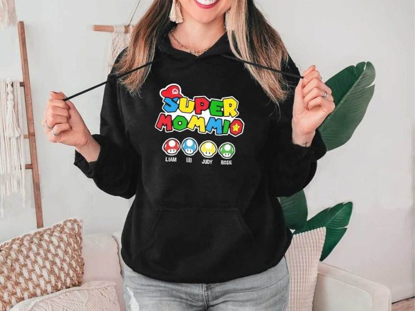 Funny Gamer Custom Super Mommio Birthday Gift T-Shirt