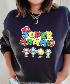 Funny Gamer Custom Super Mommio Birthday Gift T Shirt 6
