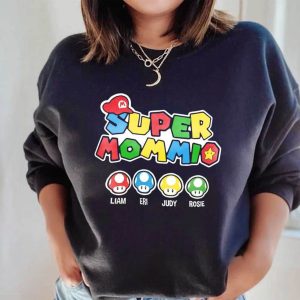 Funny Gamer Custom Super Mommio Birthday Gift T Shirt 6