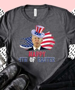 Funny Joe Biden Happy 4th Of Easter Confused July Shirt 3