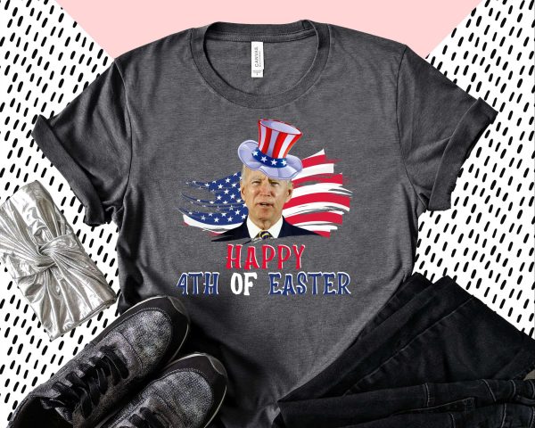 Funny Joe Biden Happy 4th Of Easter Confused July Shirt