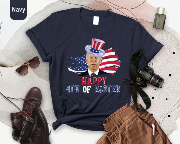 Funny Joe Biden Happy 4th Of Easter Confused July Shirt