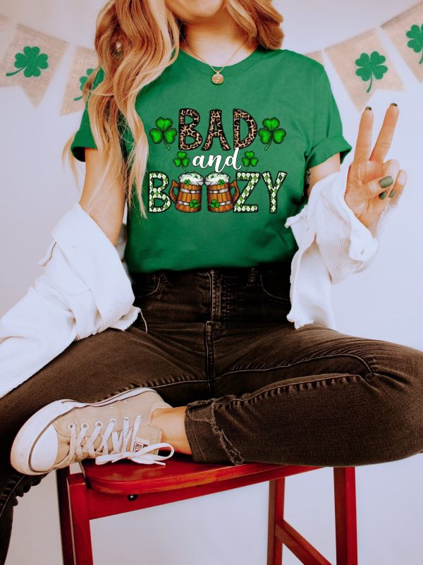 Funny St Patricks Day Bad And Boozy Irish Shirt