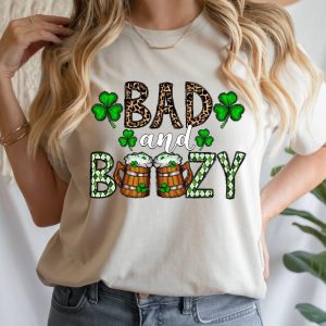 Funny St Patricks Day Bad And Boozy Irish Shirt