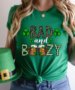 Funny St Patricks Day Bad And Boozy Irish Shirt 3