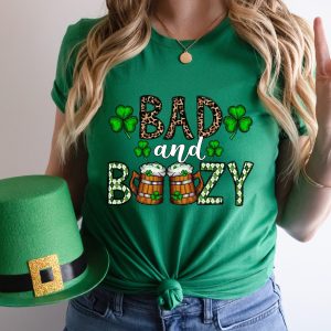 Funny St Patricks Day Bad And Boozy Irish Shirt 3