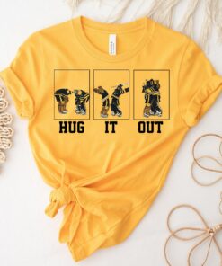 Goalie Hug Boston Hockey It Out Shirt 1 Goalie Hug Boston Hockey It Out Shirt 2