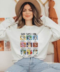 God Says I Am Bluey Family Cartoon T Shirt 2