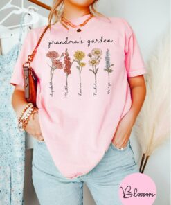 Grandmas Garden Kids Birth Month Flower Mothers Day Shirt 2