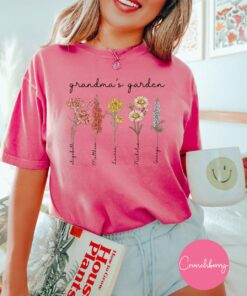 Grandmas Garden Kids Birth Month Flower Mothers Day Shirt 5