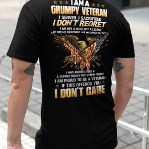 I Am A Grumpy Veteran Dad Shirt 3