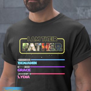 I Am Their Father Personalized Dad With Lightsabers Shirt 1