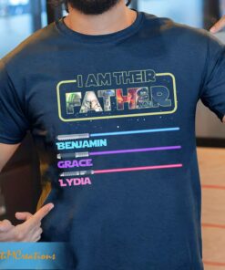 I Am Their Father Personalized Dad With Lightsabers Shirt 2