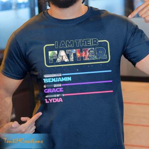 I Am Their Father Personalized Dad With Lightsabers Shirt