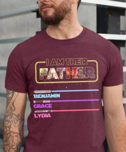 I Am Their Father Personalized Dad With Lightsabers Shirt 4