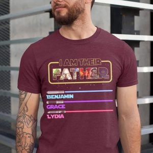 I Am Their Father Personalized Dad With Lightsabers Shirt 4