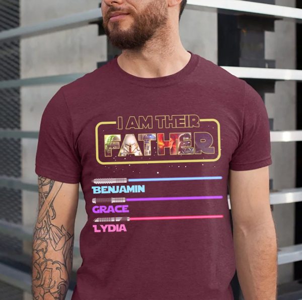 I Am Their Father Personalized Dad With Lightsabers Shirt