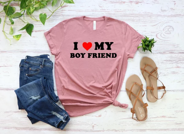 I Love My Boyfriend Valentine’s Day Tee Shirt