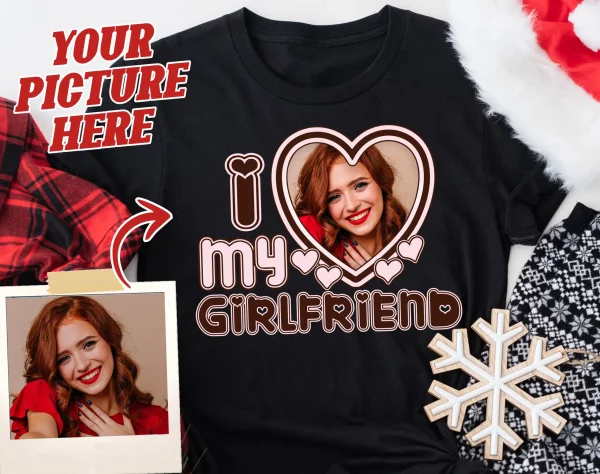 I Love My Girlfriend Christmas Couples Shirt