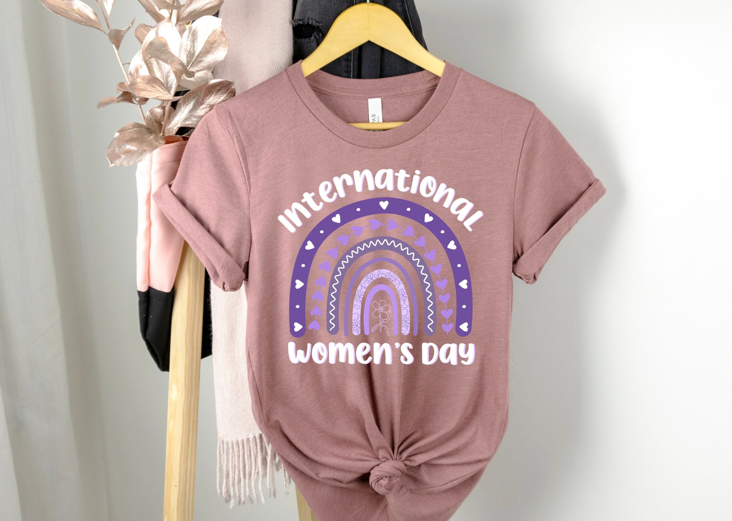 International Women's Day Celebrate Purple Rainbow Shirt