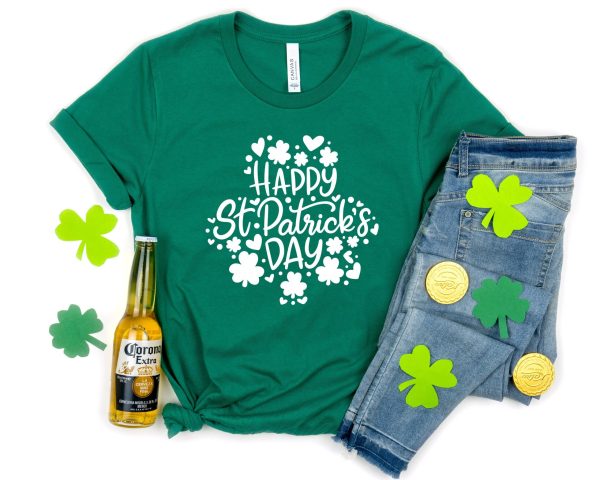 Irish Day Happy St. Patricks With Shamrock Leopard Shirt