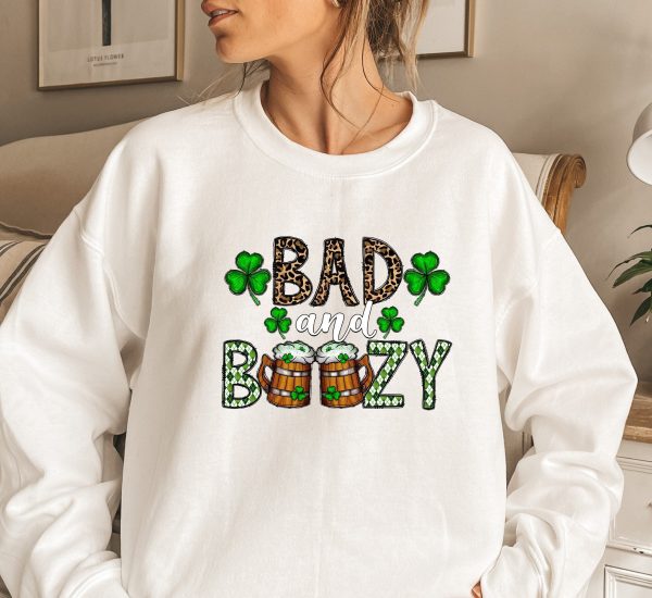 Irish St Patricks Bad And Boozy Sweatshirt