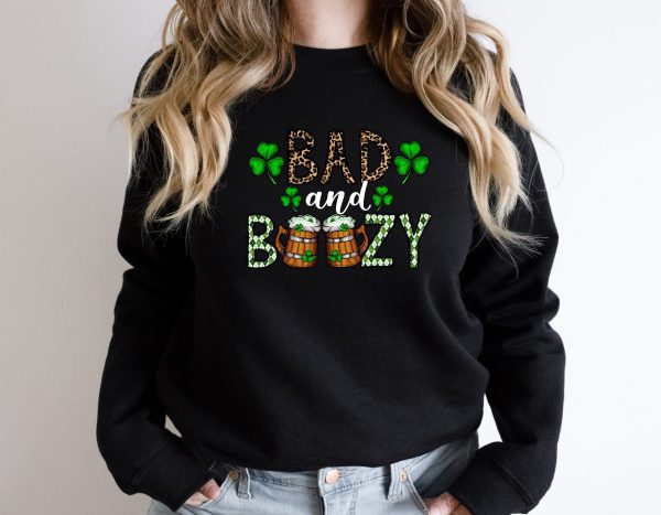 Irish St Patricks Bad And Boozy Sweatshirt