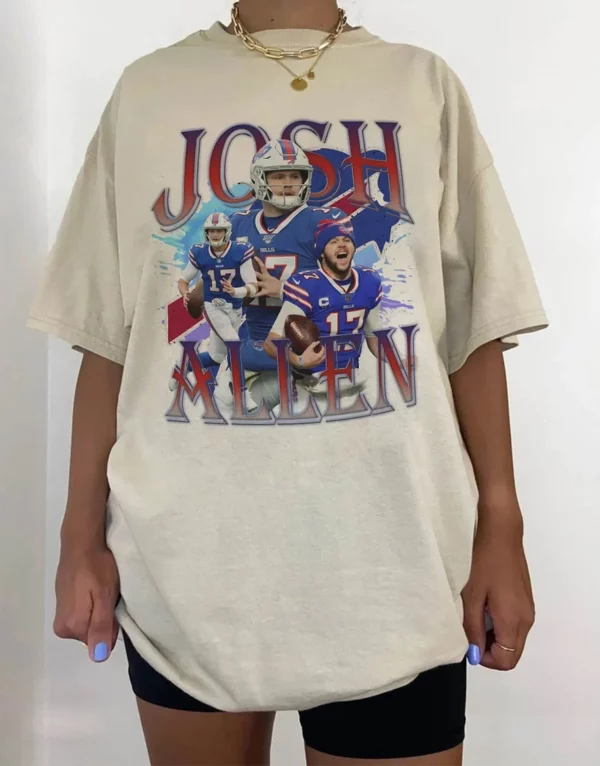 Josh Allen Oh My Football 90s Vintage Style Shirt Tee