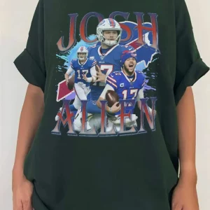 Josh Allen Oh My Football 90s Vintage Style Shirt Tee 2