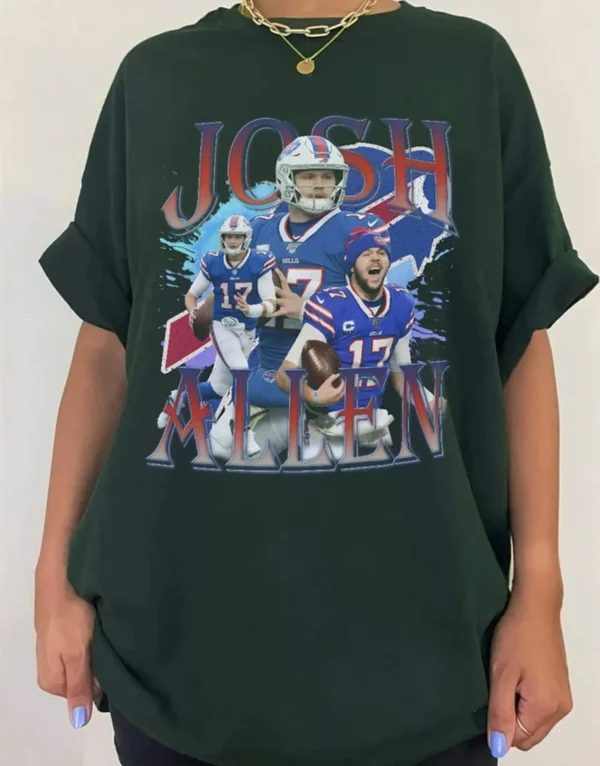 Josh Allen Oh My Football 90s Vintage Style Shirt Tee