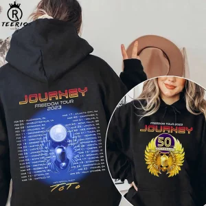 Journey 2023 Freedom Tour 2 Sided Hoodie Sweater Shirt