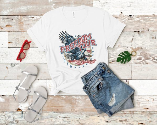 4th Of July Born To Be Free Patriotic Eagle Shirt