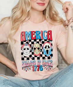 4th Of July Horror Scary Movie Killin' It Since 1776 T Shirt 1 4th Of July Horror Scary Movie Killin It Since 1776 T Shirt 2