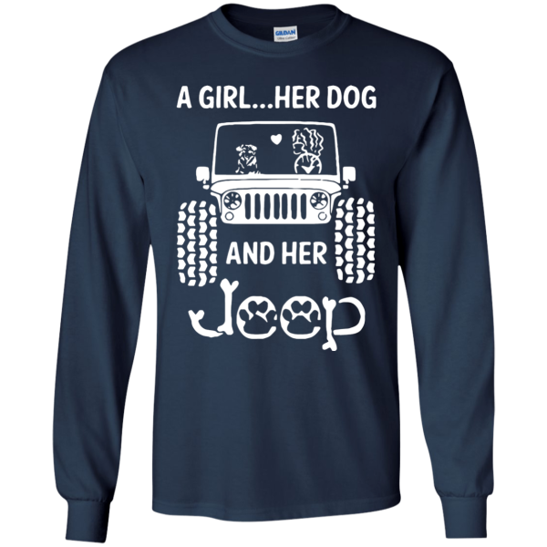 A Girl Her Dog and Her Jeep shirt Shirt Sweatshirt Hoodie Long Sleeve Tank