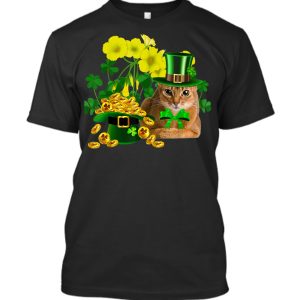 Abyssinian Cat St Patrick’s Day Leprechaun Cat Lover Shirt Sweatshirt Hoodie Long Sleeve Tank