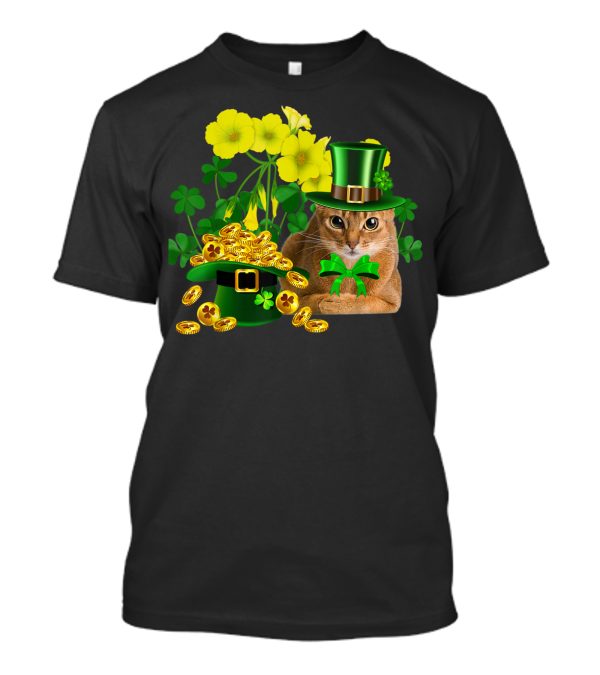 Abyssinian Cat St Patrick’s Day Leprechaun Cat Lover Shirt Sweatshirt Hoodie Long Sleeve Tank