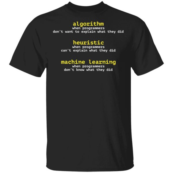 Algorithm When Programmers Don’t Want To Explain What They Did shirt Shirt Sweatshirt Hoodie Long Sleeve Tank