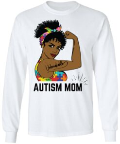 Autism Awareness Strong Mom Afro Mother Black Women Gift Shirt Sweatshirt Hoodie Long Sleeve Tank TEERESS 1