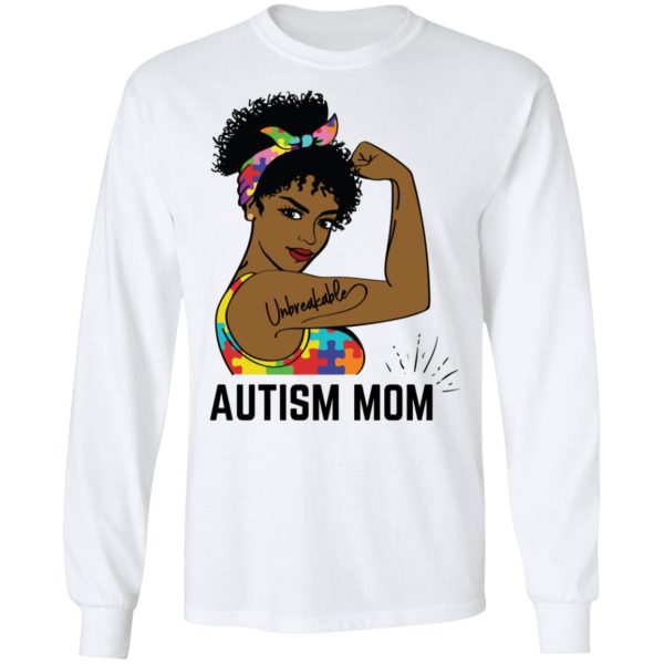 Autism Awareness Strong Mom Afro Mother Black Women Gift Shirt Sweatshirt Hoodie Long Sleeve Tank