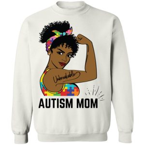 Autism Awareness Strong Mom Afro Mother Black Women Gift Shirt Sweatshirt Hoodie Long Sleeve Tank