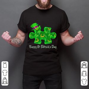 Autism puzzle wearing laprechaun hat St patrick’s day Shirt Sweatshirt Hoodie Long Sleeve Tank