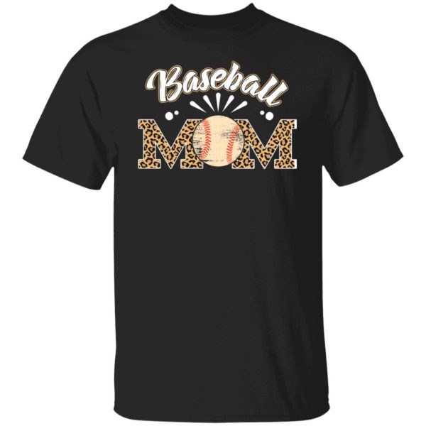 Baseball Mom Heart Leopard Printed Shirt Shirt Sweatshirt Hoodie Long Sleeve Tank