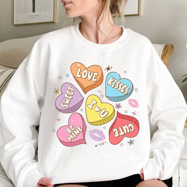 Be Mine Conversation Hearts Valentines Day Couple Sweatshirt Shirt