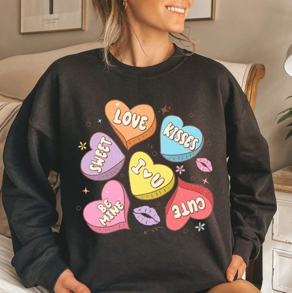 Be Mine Conversation Hearts Valentines Day Couple Sweatshirt Shirt